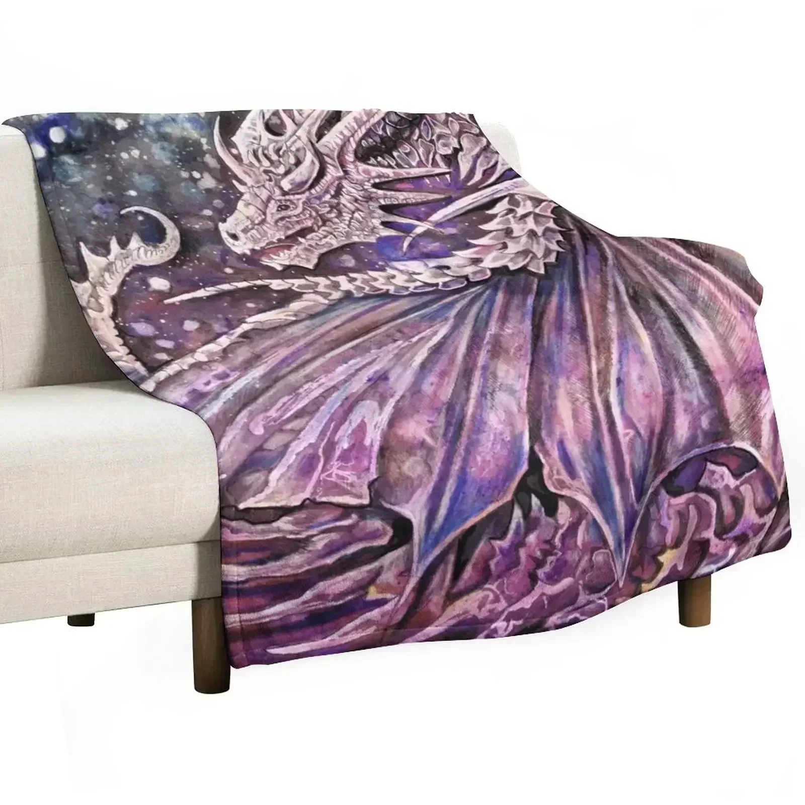 Undead Dragon Throw Blanket Furrys Decoratives Cute Kid'S Warm Hairy Blankets