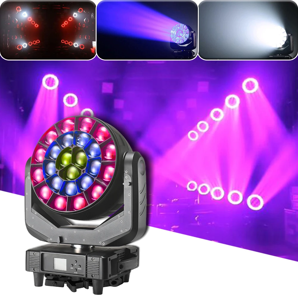 YUER NEW 24X60W RGBW 4in1 LED Beam Wash Moving Head Light DMX512 Stage Profession Spotlight Disco DJ Party Wedding Strobe Light