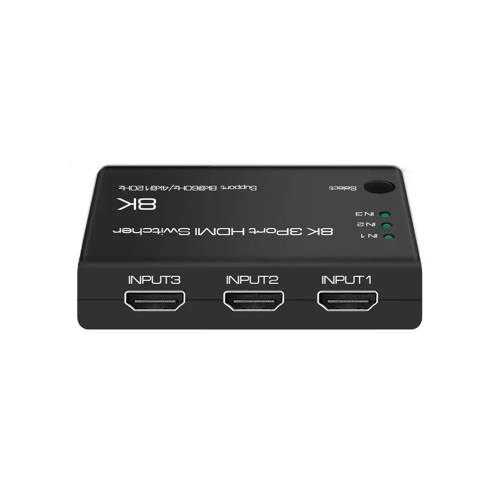 8K 60Hz 3x1 HDMI Switch HDR 3port HDMI Switcher 3 in 1 Out Selector 4K 120Hz Video Converter for Camera DVD Laptop PC PS5 To TV