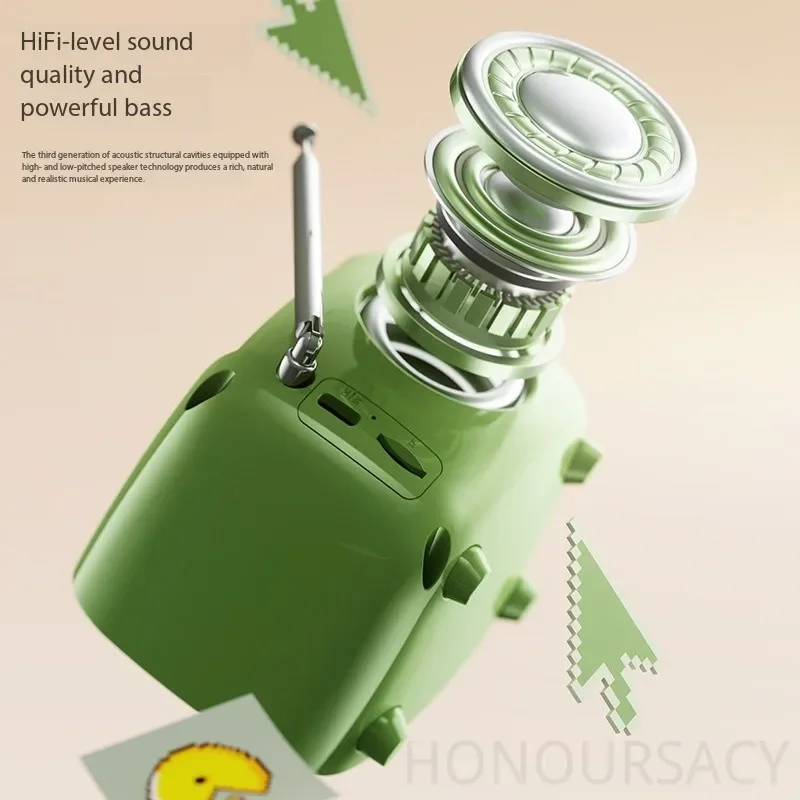 متعددة الوظائف الذكية سمّاعات بلوتوث سطح المكتب عرض الطقس الرجعية المنبه كلمات عرض الضوضاء البيضاء راديو FM Soundbox #3