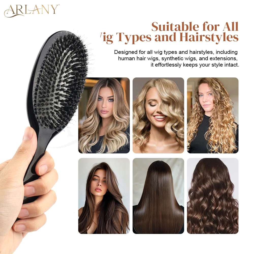 ARLANY Boar Bristle Hair Extensions Brush Matte Nylon Teeth Massage Comb Hair Styling Hair Beauty Accessories Hairdressing