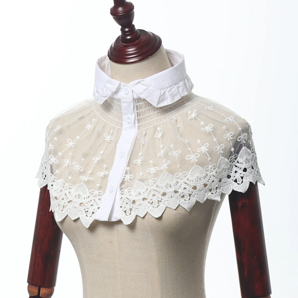 Готический кружевной искусственный воротник, накидка в винтажном стиле, аксессуары для косплея эпохи Возрождения