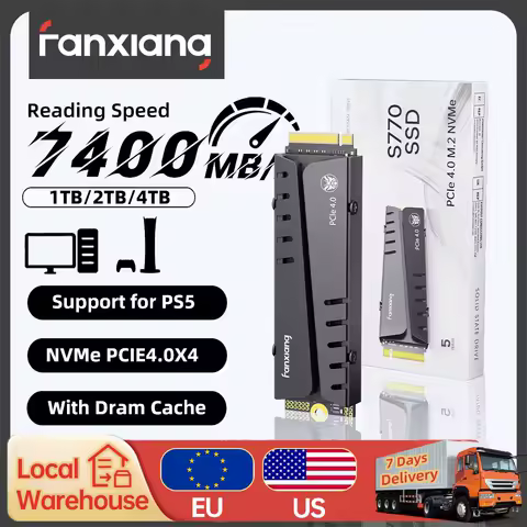 [EU/US Ship]Fanxiang S770 M.2 SSD NVMe 7300MB/s 1TB 2TB 4TB PCIe4.0x4 Internal Solid State Drive For PS5 Desktop SSD Hard Disk