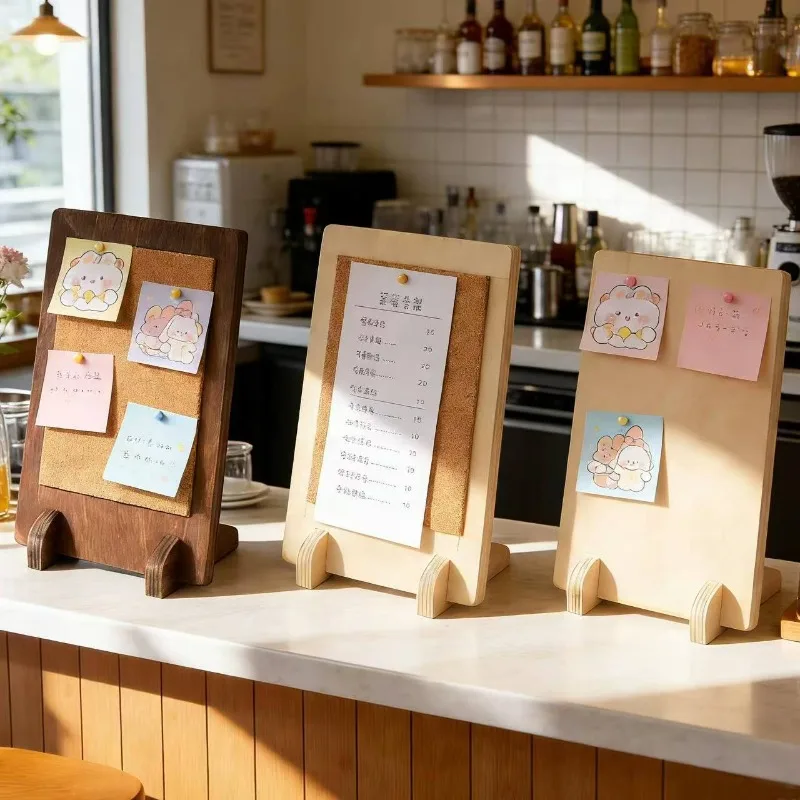 Rustic Wooden Tabletop Display Stand, Multi-Purpose Holder for Playing Cards, Kids Artworks, Dessert Menus & Street Vendor Stall