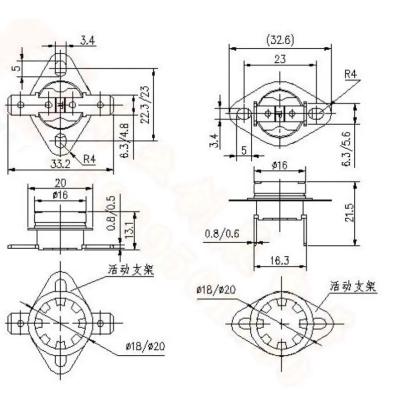 10 pcs Thermal Switch KSD301/KSD302 70 Degrees Normally Closed-Type 10A/250V Snap-Type Temperature Controller