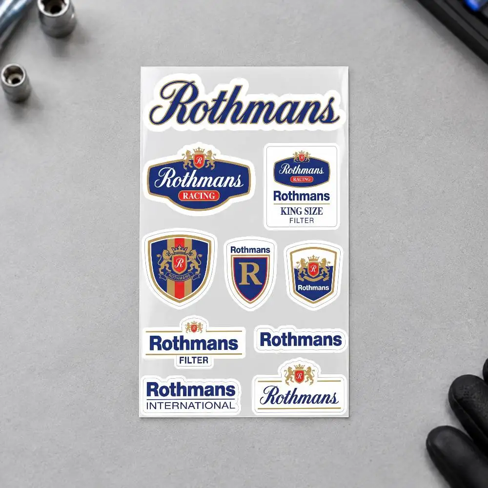 R-Rothmans Custom Motorcycle Sticker Kit Reflective Decal Set For Helmet Tank Fairing Body Graphics