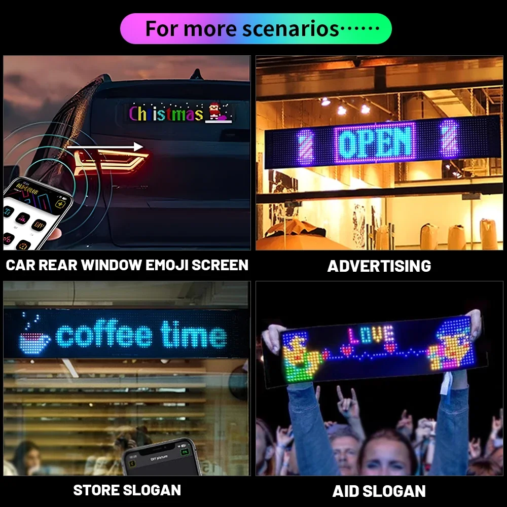 HL RGB بلوتوث سيارة شاحنة LED لوحة مصباح مصفوفة بكسل أضواء قابلة للبرمجة مع التحكم في تطبيق بلوتوث عرض مرن LightIP68