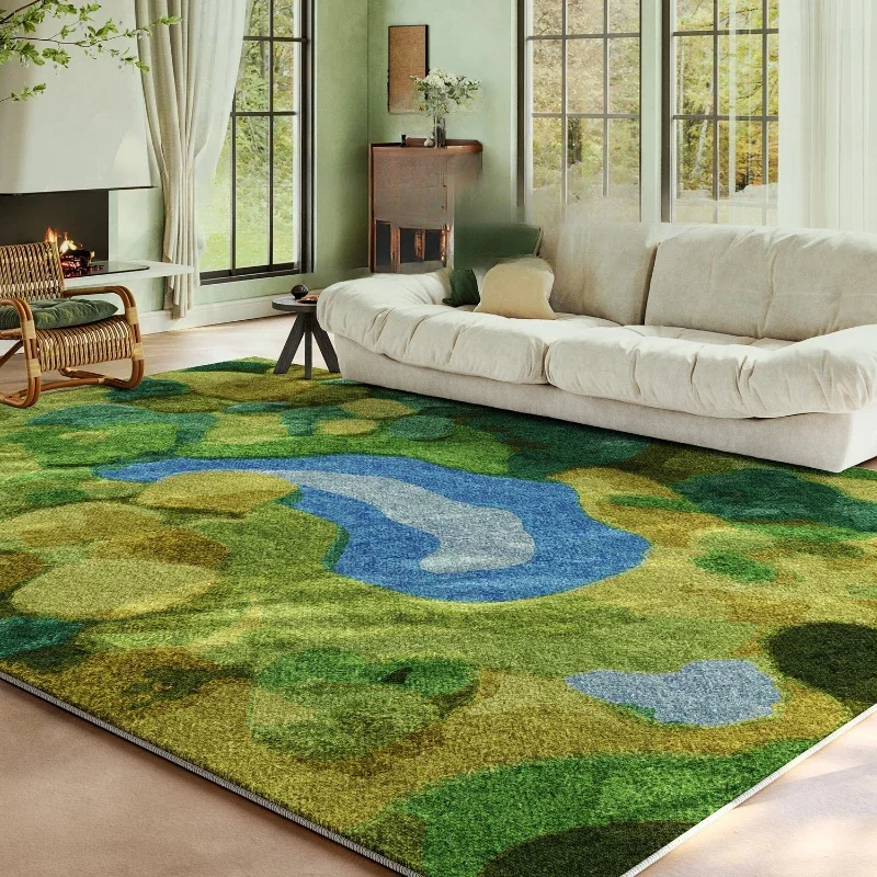 Ins Style Bedroom Decor Moss Carpet Large Area Carpets for Living Room Washable Lounge Soft Floor Mat Anti-slip Cloakroom Rug
