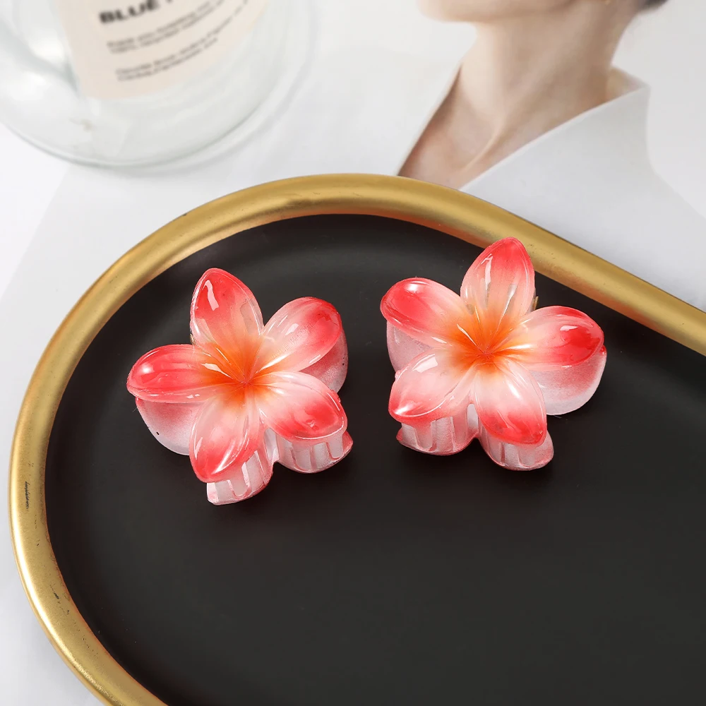 2pcs/set Flower Hair Pin Claws For Girls Korean Hairpin Hair Claw Hair Clip Women Sweet Hair Accessories Small Size Hair Claw