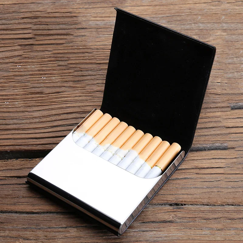 PU Leather Cigarette Box Case Holder Hold 10pcs Cigarettes Tobacco Storage Case Box Container Cigarette Case Box Smoke Gift