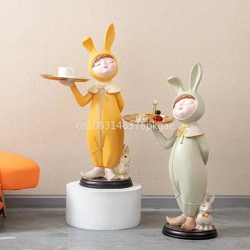 Cute Bunny Key Storage Floor Home Decoration Simple Creative Sofa TV Cabinet Side Decoration