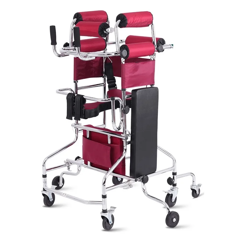 8 Wheels Elderly Cerebral Palsy Walking Aid Hemiplegia Rehabilitation Training Standing Walking Frame Patient Walker