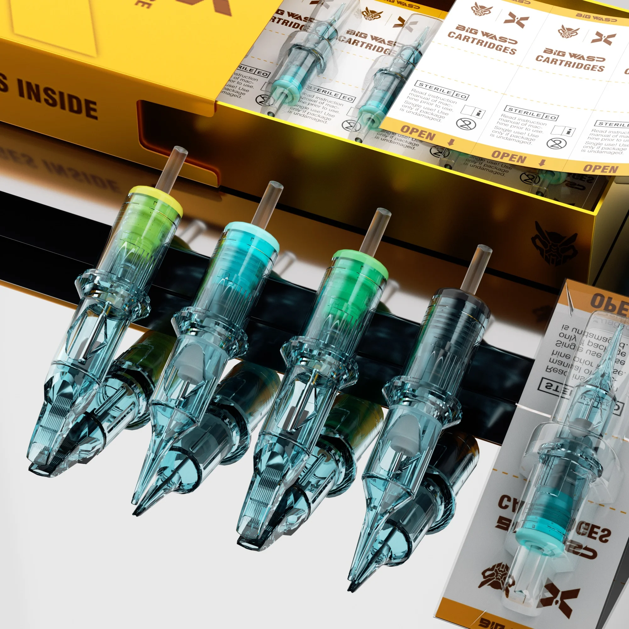 

BIGWASP Tattoo Cartridge Needles 20PCS RL/RM/RS/M1 #10#12 Professional Disposable Sterilized Safety Tattoo Needle for Tattoo Pen