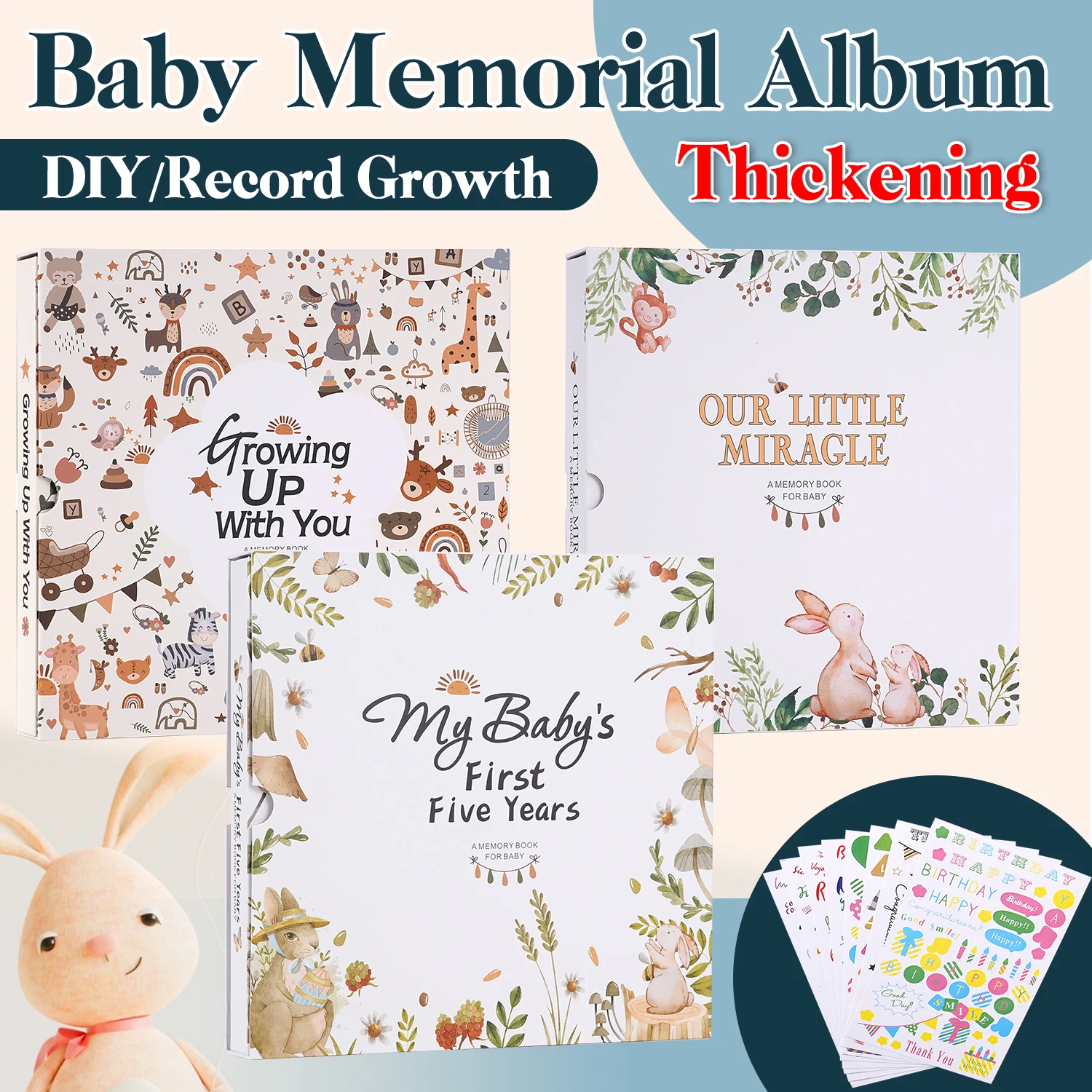 1Pc Baby Memory Book First Year Milestone Journal Pregnancy Diary For New Parents Growth DIY Record Growth Photo Album Keepsake