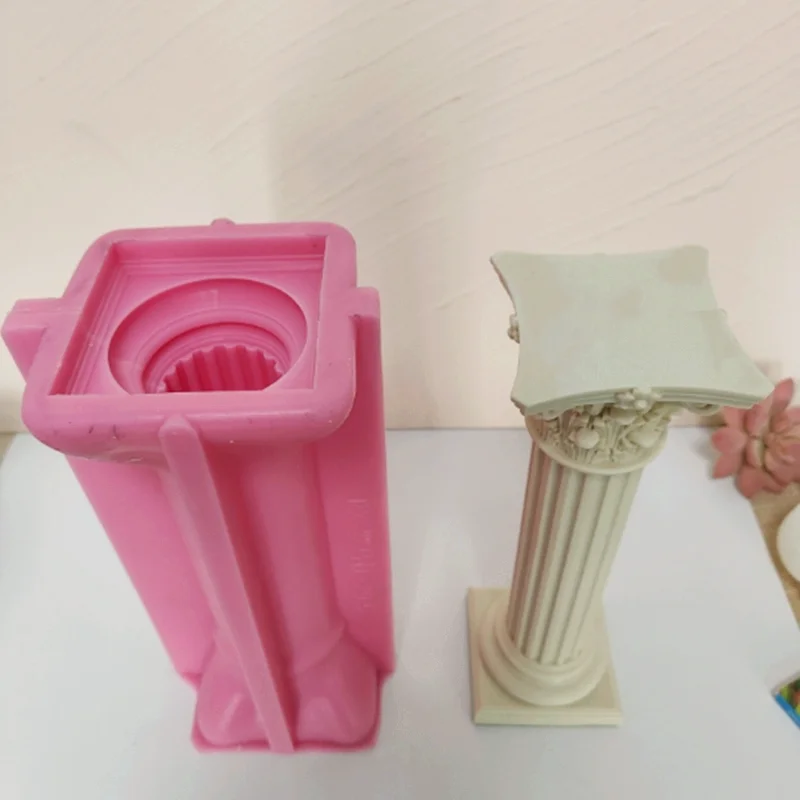 30cm Large Roman Column Candle Silicone Mold Roman Column Gypsum Concrete Cement Silicone Mold Home Decor Acrylic Plastic  mold