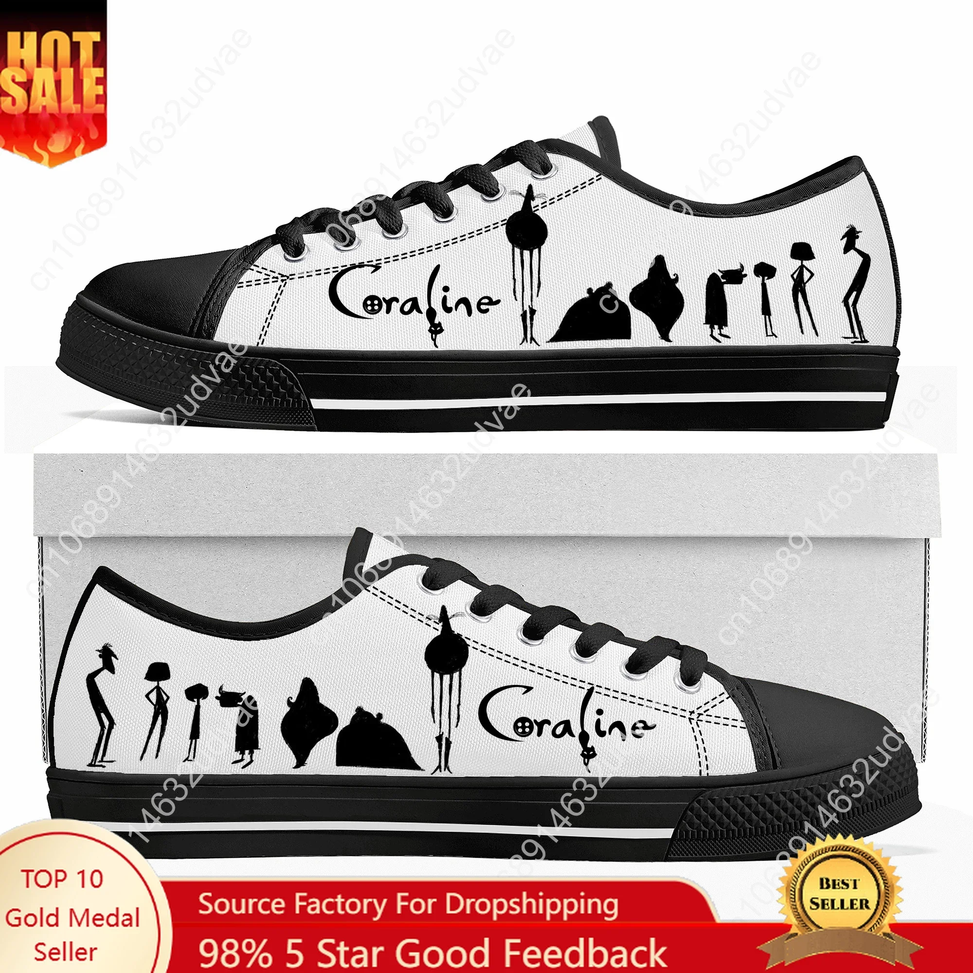 

Coraline The Secret Door Low Top Shoes Men Women Teenager Sneakers Canvas High Quality Sneaker Customized Couple Shoe Black Sole