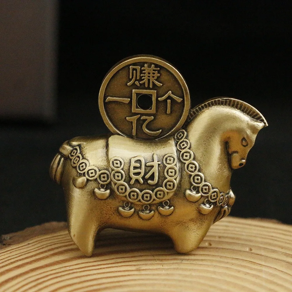 

Solid Brass Brass Horse Statue Vintage Style Cute Horse Key Chain Pendant Handcrafted Lucky Horse Figurine Car Accessories