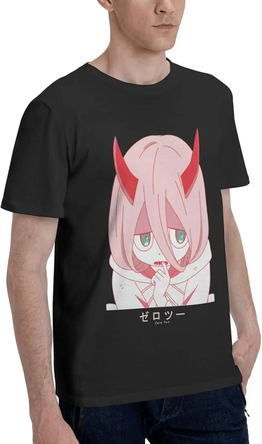 Anime Darling in The Cartoon Franxx T Shirt Man's Summer Cotton Crew Neck Fashion Tee Cool Casual Tops