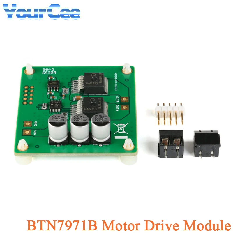 BTN7971B High Power H-Bridge DC Motor Drive Board 6V to 28V Control Amplifier Module for Smart Car Driving