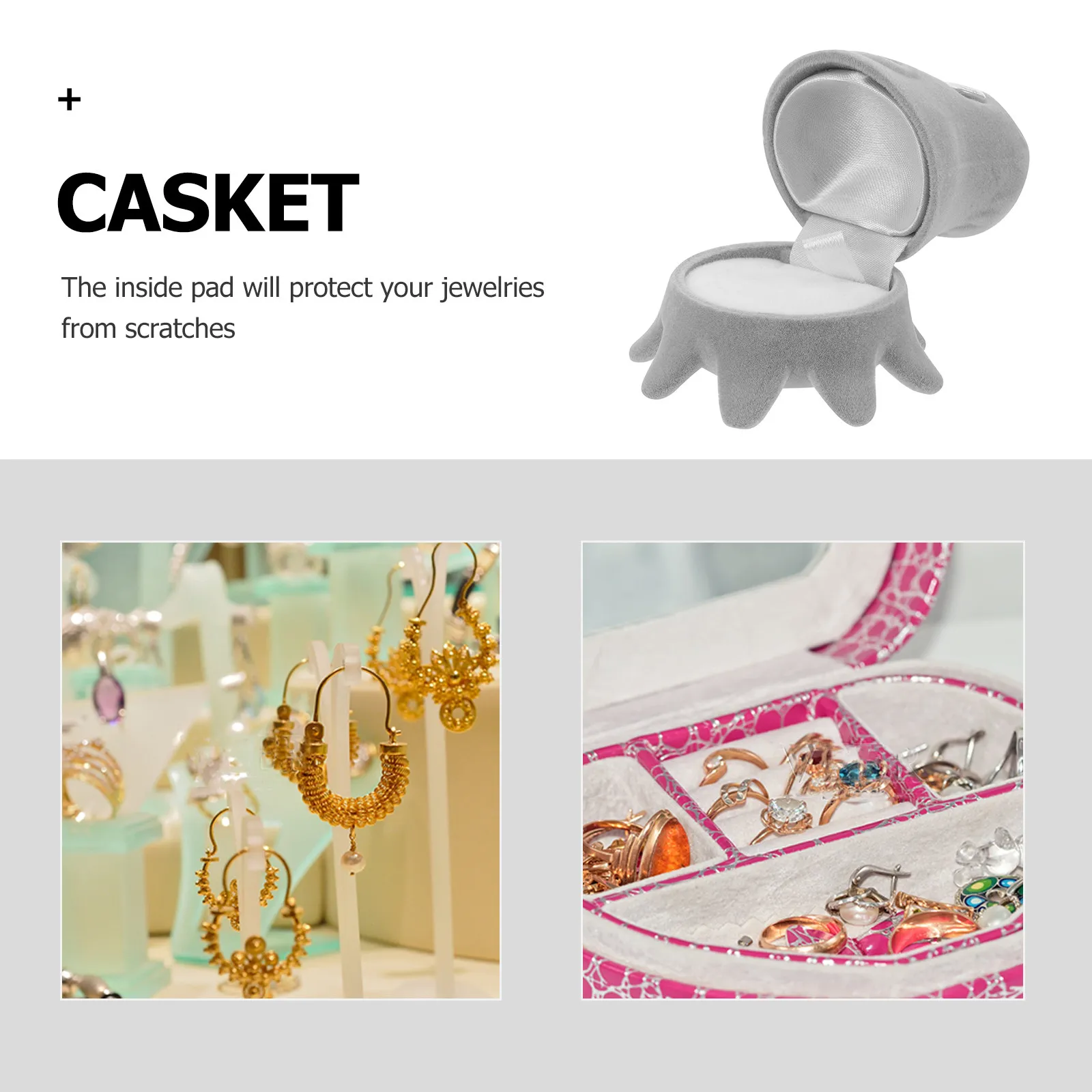 

Премиум-футляр для кольца в форме осьминога, серый, с флокированным покрытием, для хранения, подарочная коробка для свадьбы/помолвки, держатель для мелочей