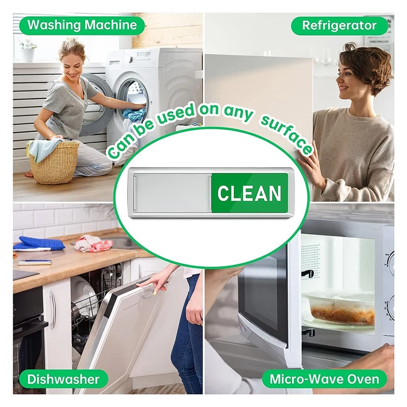 2 Piece Dishwasher Magnet Clean Dirty Sign Shutter As Shown ABS Only Changes When You Push It Non-Scratching Dishes Clean Dirty