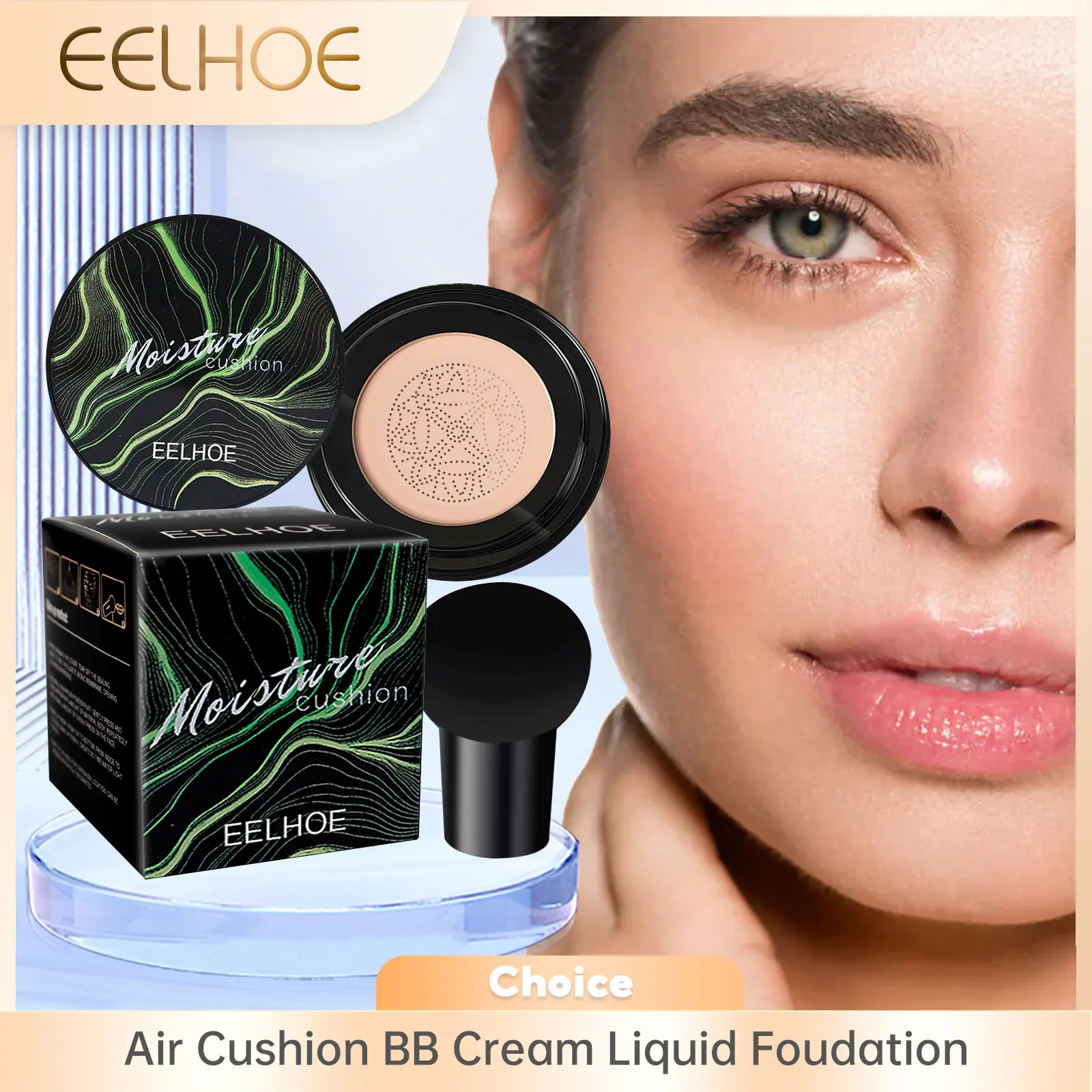 EELHOE Air Cushion BB Cream Natural Moisturizing Foundation Concealer Liqiud Foundation Face Base Makeup Mushroom Head Bb Cream