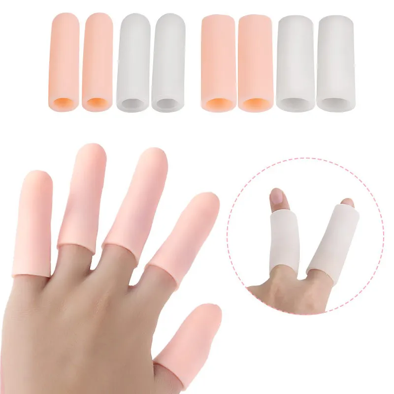 5PCS Gel Finger Cots Fingers Protectors Sleeves for Protect Fingertips Hand Eczema Cracking