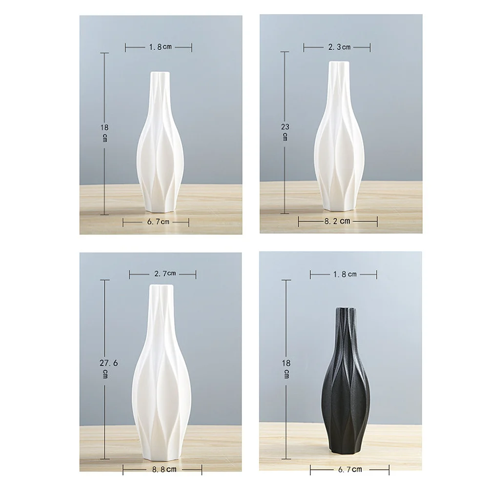 

Desktop Flower Vase Chic Table Centerpiece White Decorative European Style Balcony Pot Ceramic Jug Dining Room