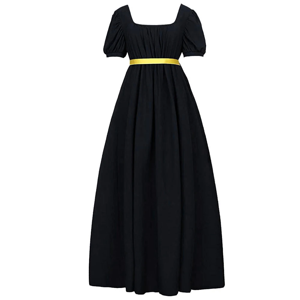 Retro Middeleeuwse Victoriaanse Cosplay Kostuum Hoge Taille Korte Mouw Kanten Jurk Vrouwen Theekransje Halloween Outfit