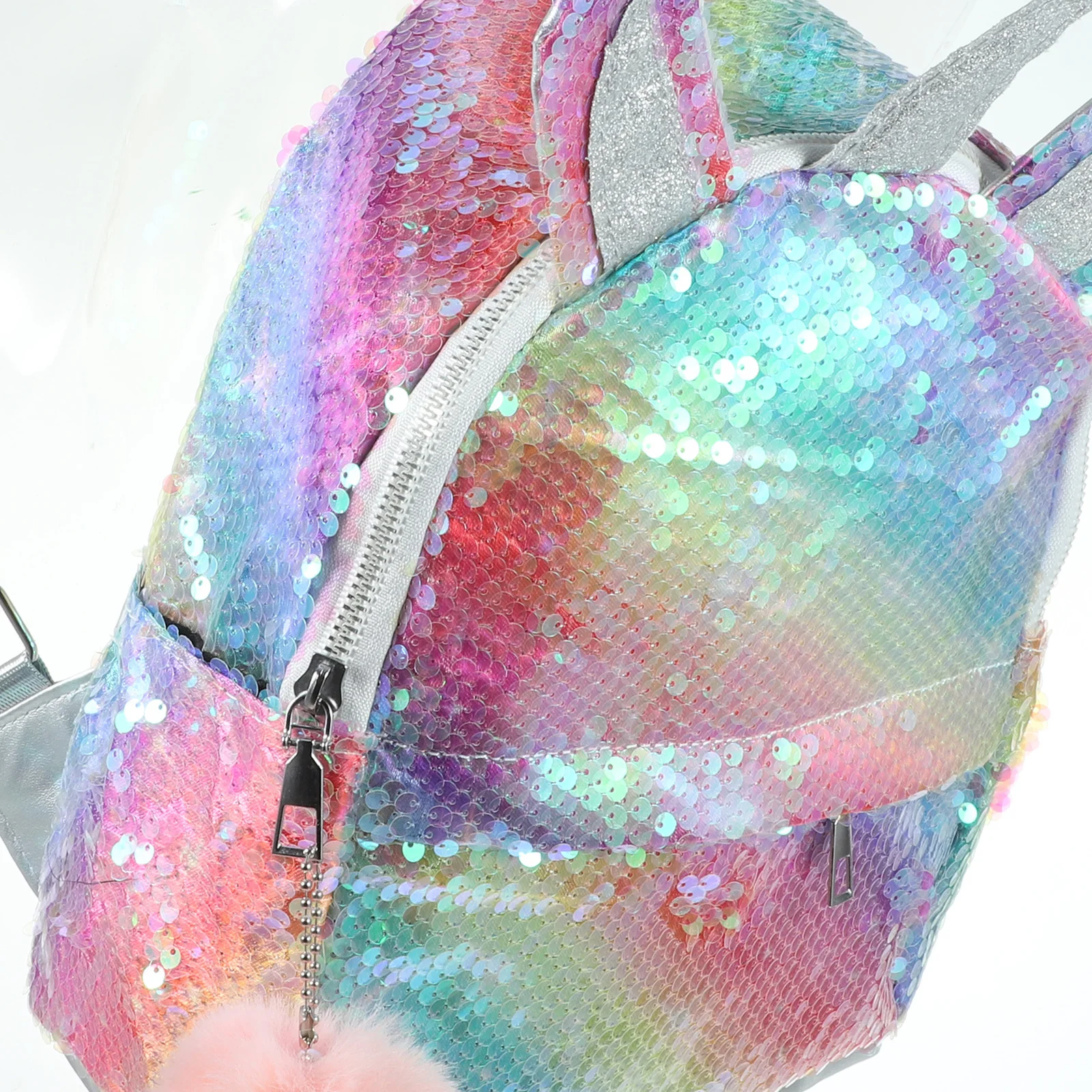 1 قطعة حقيبة مدرسية مطرزة على شكل وحيد القرن بألوان قوس قزح حقيبة ظهر محمولة خفيفة الوزن ومتينة ومتعددة الجيوب حامل كتب للكمبيوتر المحمول كرتوني للنساء #1