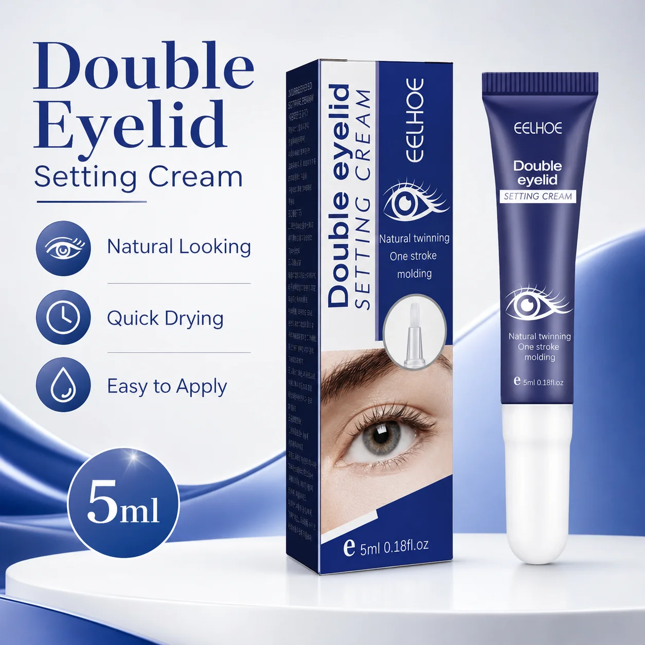 Double Eyelid Setting Cream 5ml Natural Invisible Long Lasting Double Eyelid Shaping Cream Eye Makeup Tool