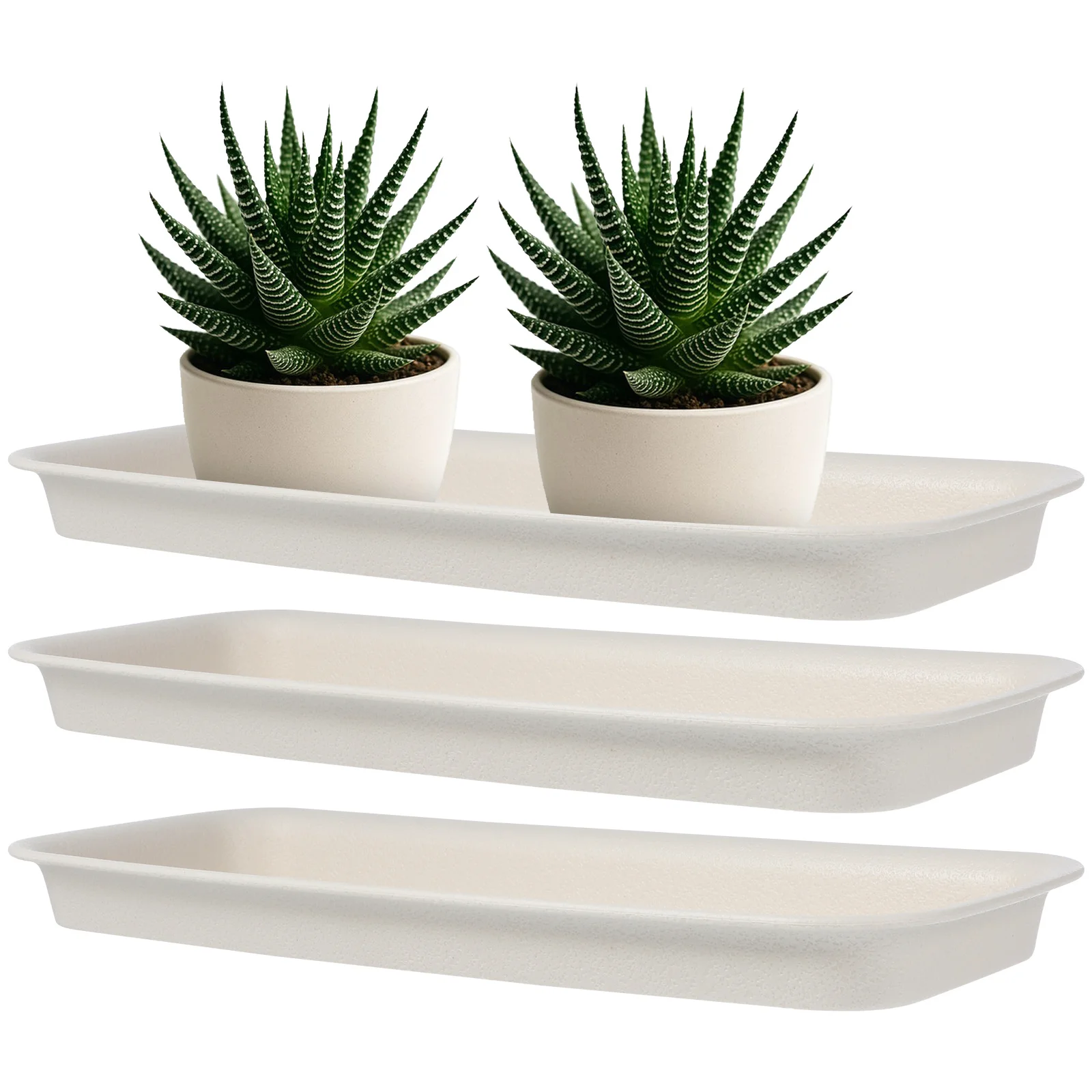 

3pcs Leak proof Waterproof Flower Pot Trays Drip Saucer Rectangular Plant Base Plates Anti sun Fade resistant Impact resistant