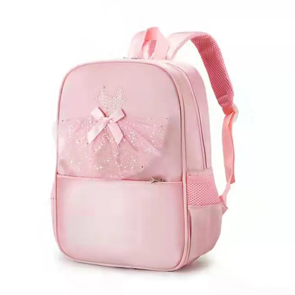 

Dance Bag with Mesh Pockets Elegant Ballet Dance Backpack with Ruffle Lace 3d Dress Pattern Waterproof for Dancers for Ballet