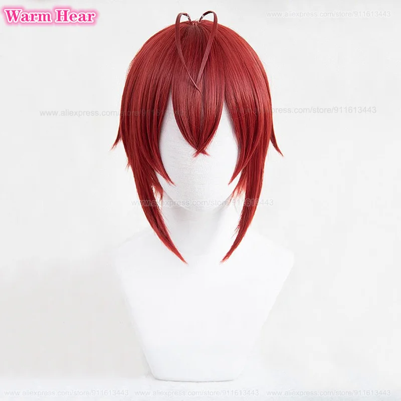 In Stock Riddle Rosehearts Cosplay Wig Anime 28cm Red Wig Riddle And Crown headwear Heat Resistant Synthetic Wigs + Free Wig Cap