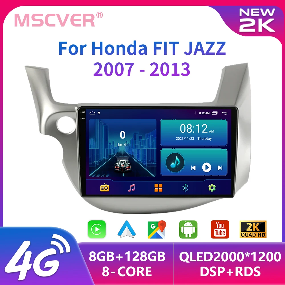 

2 din Android 13 для HONDA FIT JAZZ 2007-2013 автомобильное радио мультимедийный GPS Авторадио Стерео 4G беспроводной Carplay DVD Автомагнитола