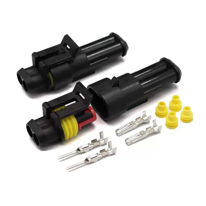 Two-Pin 2-Way Seal Car Boat Waterproof Electrical Wire Superseal Connector Kit Auto Connectors With Cable