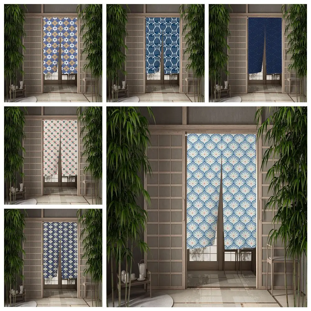 Japanese Door Curtain Kitchen Bedroom Doorway Dining Room Teahouse Restaurant Entrance Durable Semi-split Hanging Curtain Decor