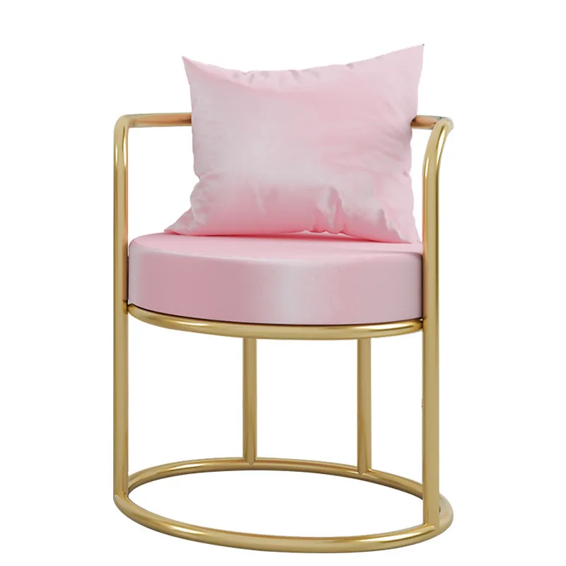 

Nordic single sofa milk tea shop sales office wrought iron table and chair combination fabric sofa chair Internet celebrity