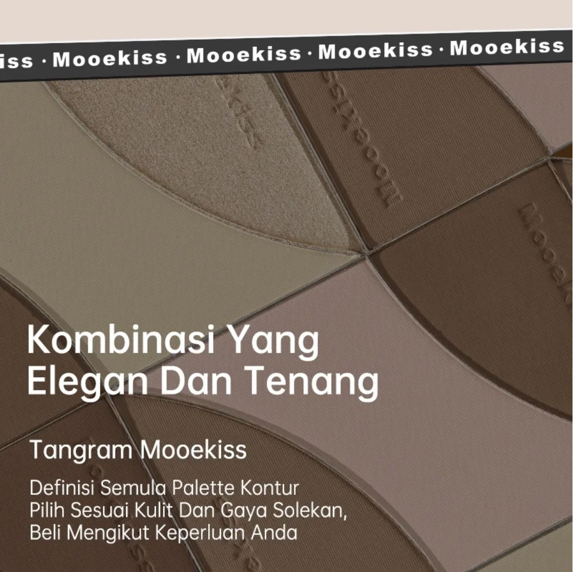 Mooekiss Placa de contorno de três cores com brilho natural Uma placa multiuso 16,5g Maquiagem