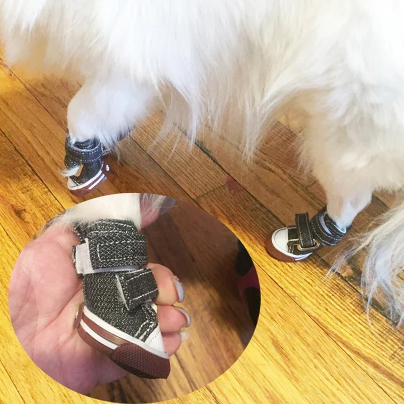 Pet Dog Anti-slip Shoes Puppy Sneakers Breathable Booties Outdoor Casual Canvas Sneakers for Teddy Small Middle Dogs 4Pcs/set - view 5