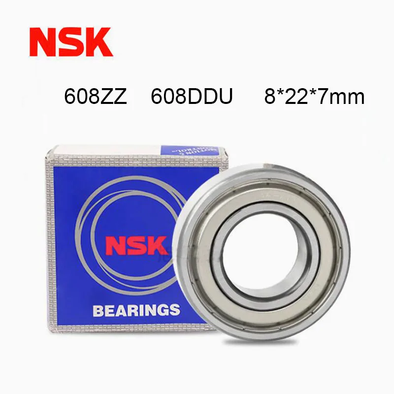 Japan NSK 608ZZ 608DDU Bearing 8x22x7  Miniature 3D Printer Parts Skateboard Scooter Roller Skates Wheel 608 Ball Bearing