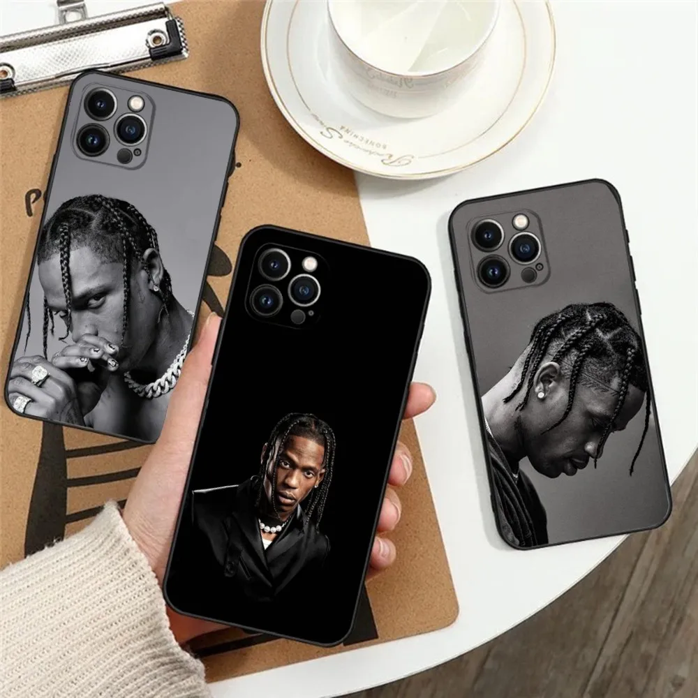 Rapper S-Scott T-Travis Phone Case for Apple iPhone, 13, 14,13,12,11,XS,XR,X,8,7,Pro,Max,Plus, Mini Silicone Cover, Black