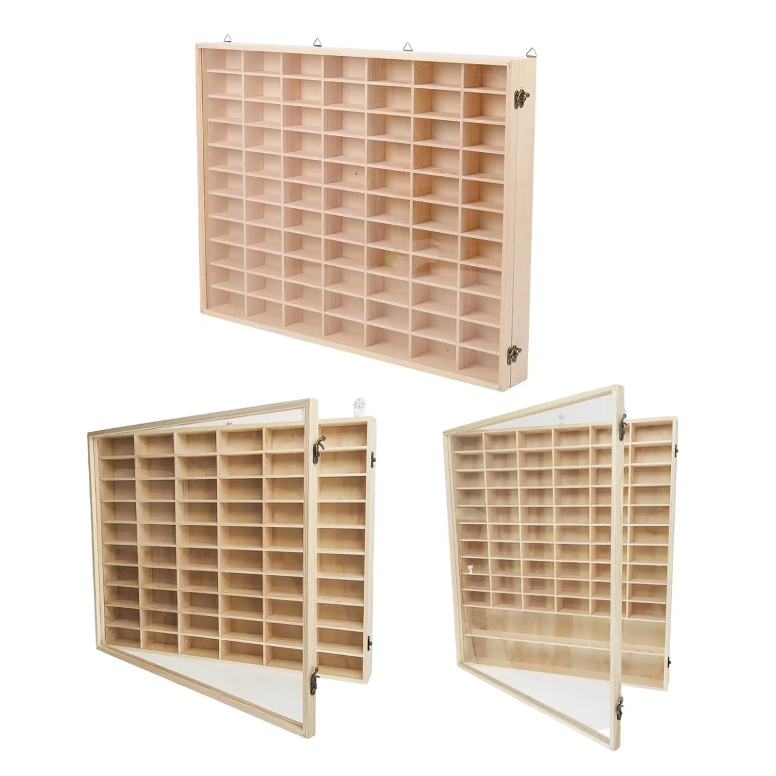 Wooden Toy Car Display Case Multi Grid Model Car Storage Rack Organizer Showcase with Dustproof Door for Bedroom Living Room - view 4