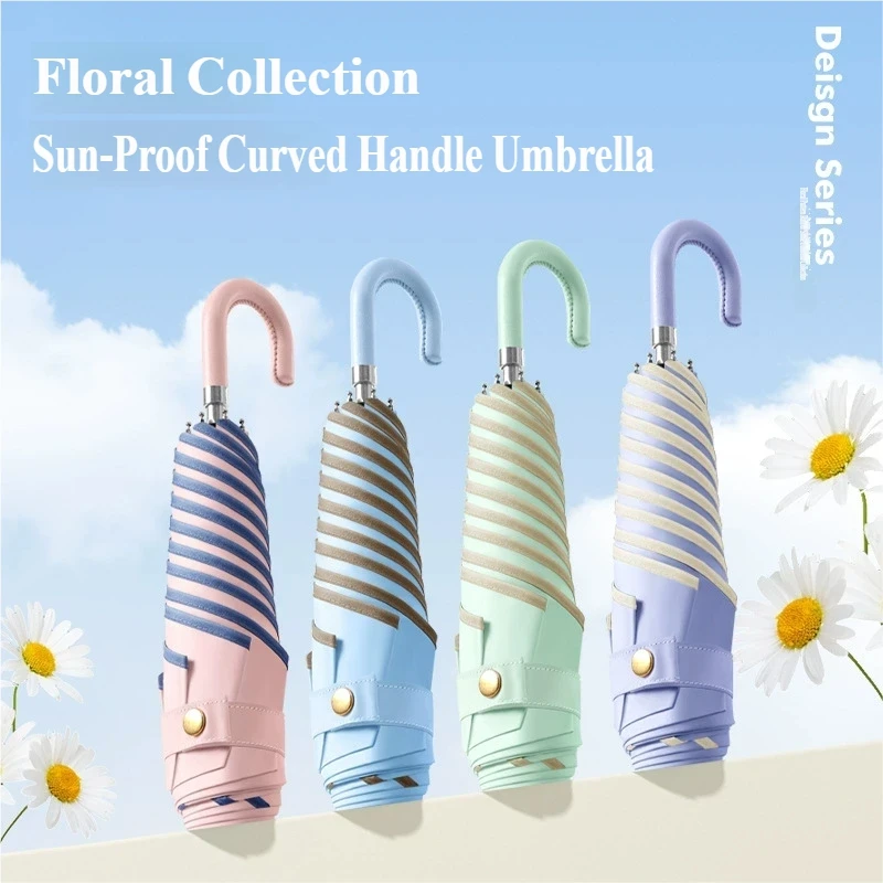

Women's Reinforced Wind-resistant Folding Umbrella-style Manual Petal Umbrella, Sun And Rain Proof, Sunshade And Uv Prot
