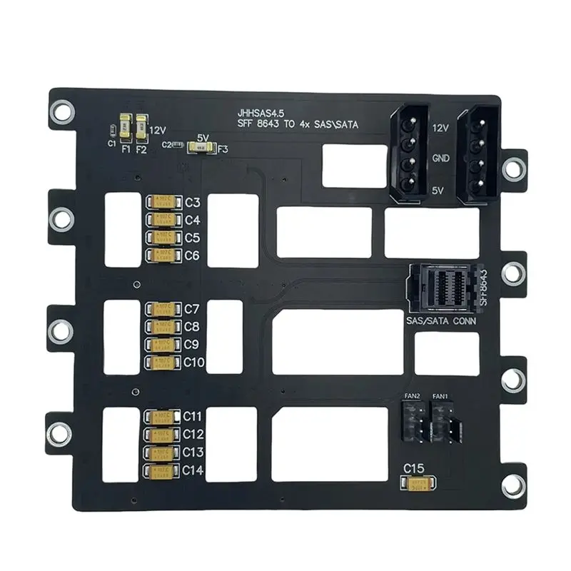 

A33Z-SAS/SATA Hard Disk Backplane For Nas Storage Server 6Gbps SFF8643 To 4-Bay HDD SSD Adapter Large 4D Power Supply