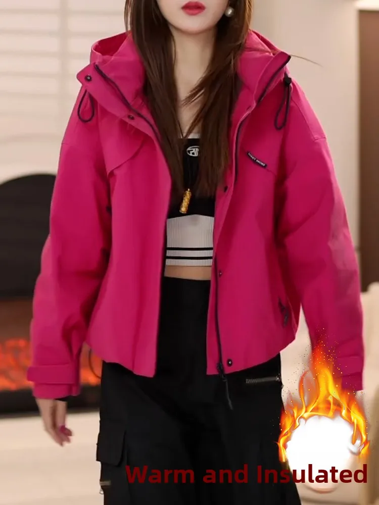 패셔너블한 여성용 재킷 지퍼 작업복 캐주얼 루즈핏 롱 슬리브 겨울용 따뜻한 코트