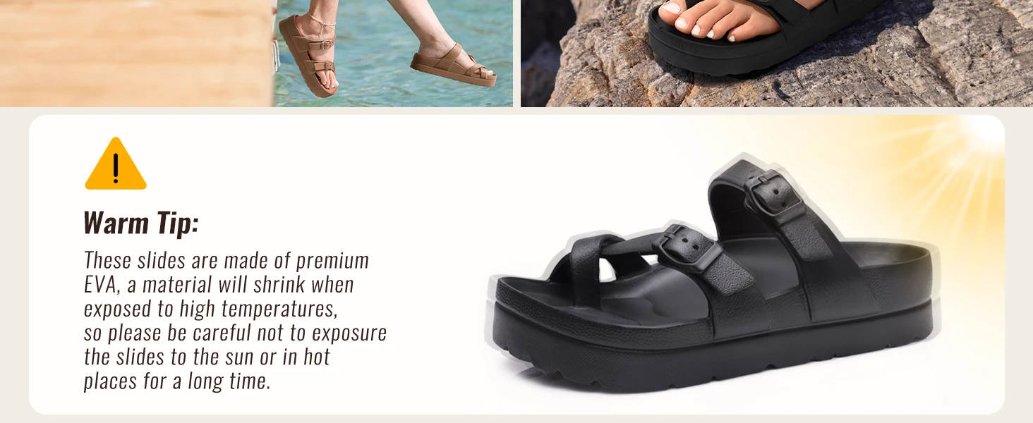 Smile Damen Sommer Bequeme Schaumstoff-Hausschuhe Plateau-Sandalen mit Fußgewölbeunterstützung Slides Verstellbare Schnalle Sommer-Strandsandalen – Detail 10