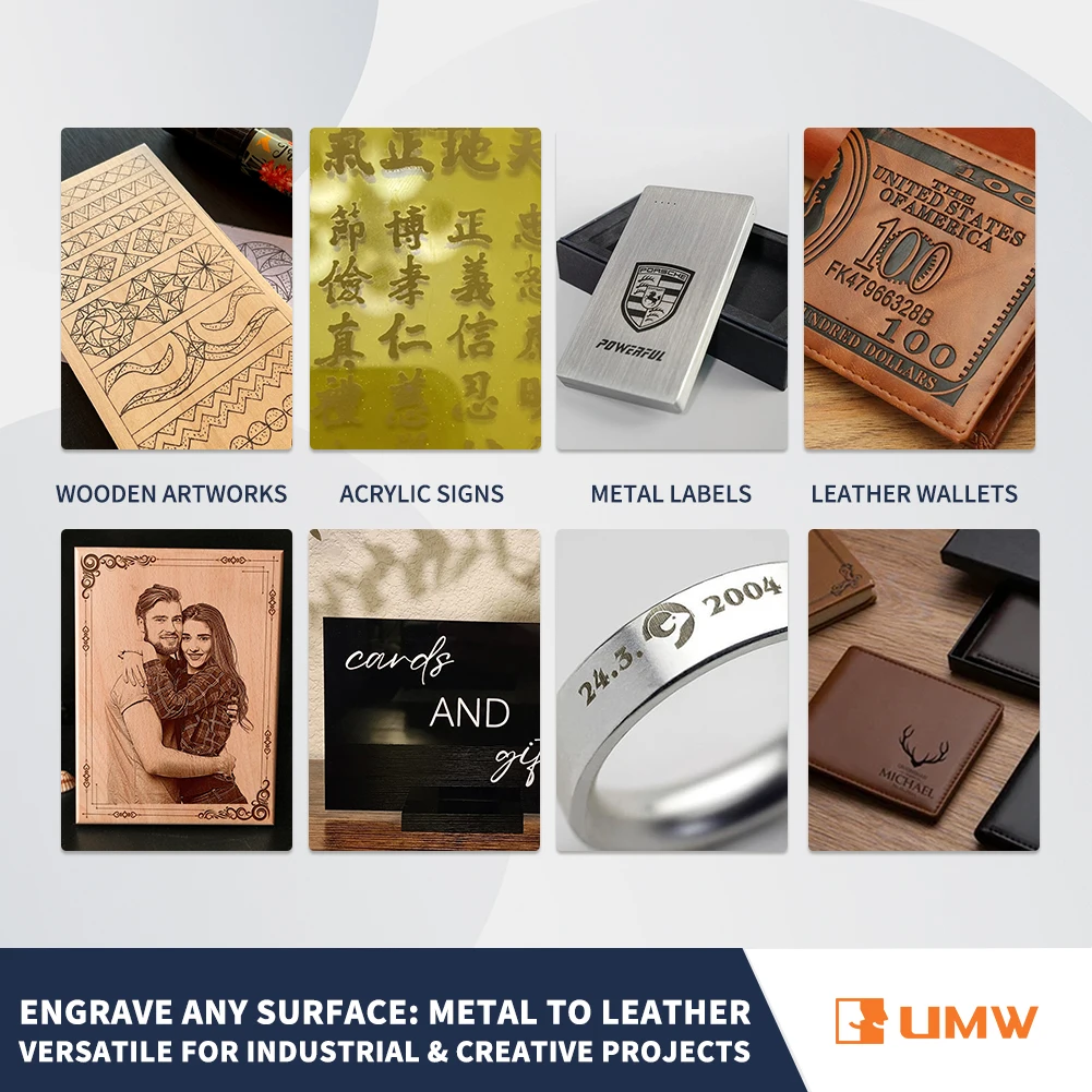 금속, 플라스틱, 가죽 및 목재용 휴대용 올인원 레이저 조각기