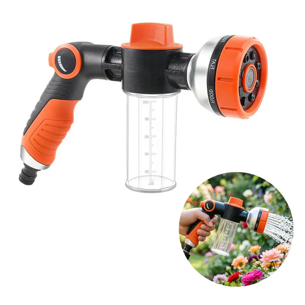 High Pressure Hose Nozzle Non-slip Hose Nozzle Garden Hose Nozzle with Foam High Pressure 8-pattern Spray Sprayer Premium Dog