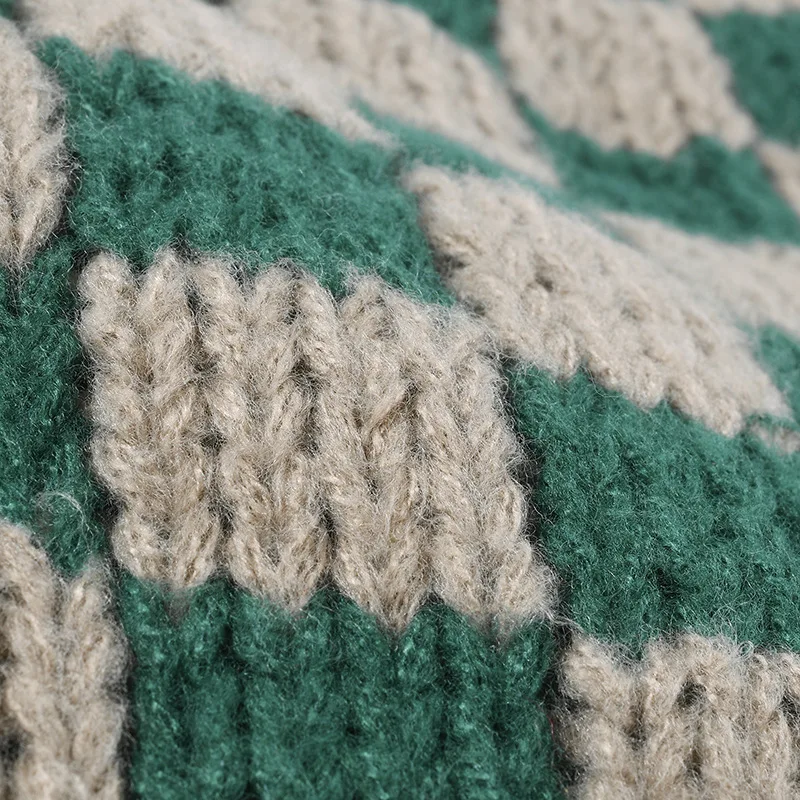 2025 Herbst und Winter neue karierte Strickmütze Damen vielseitige Mode warme Strickmütze – Detail 2